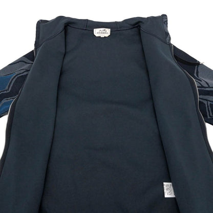 Hermes Zip Hoodie la Danse Des Chevaux Cotton Navy S Long Sleeve