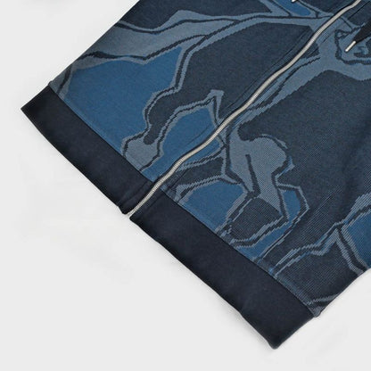 Hermes Zip Hoodie la Danse Des Chevaux Cotton Navy S Long Sleeve