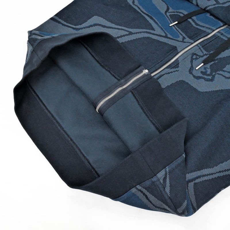 Hermes Zip Hoodie la Danse Des Chevaux Cotton Navy S Long Sleeve