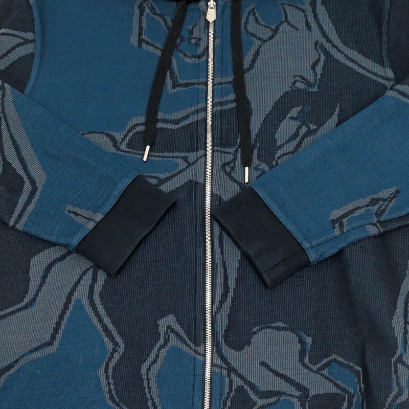 Hermes Zip Hoodie la Danse Des Chevaux Cotton Navy S Long Sleeve