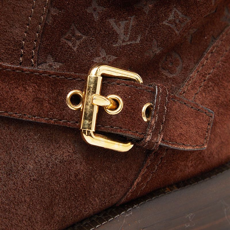Louis Vuitton Monogram 36 Brown Suede Heel