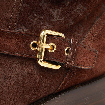 Louis Vuitton Monogram 36 Brown Suede Heel