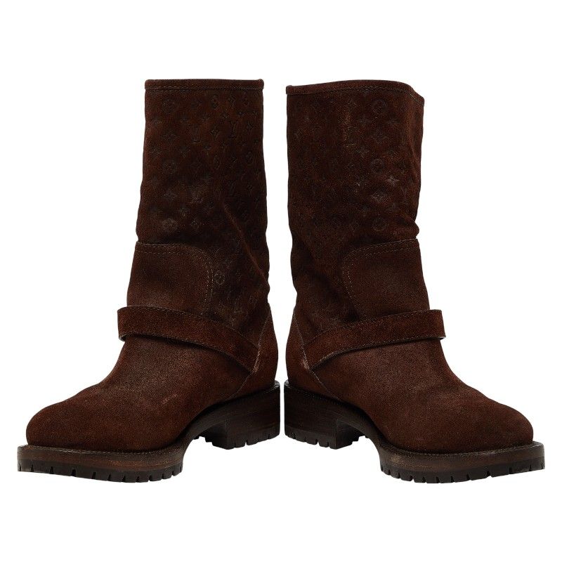 Louis Vuitton Monogram 36 Brown Suede Heel