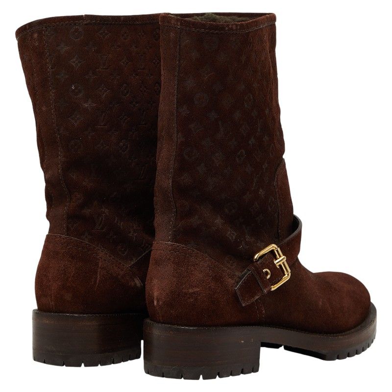 Louis Vuitton Monogram 36 Brown Suede Heel