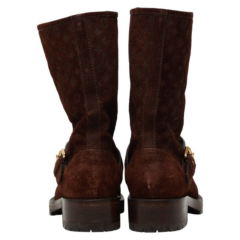 Louis Vuitton Monogram 36 Brown Suede Heel