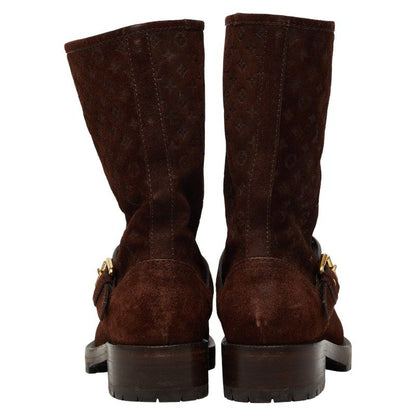 Louis Vuitton Monogram 36 Brown Suede Heel