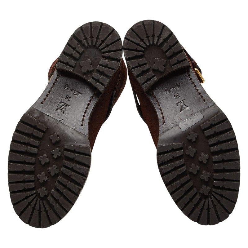 Louis Vuitton Monogram 36 Brown Suede Heel