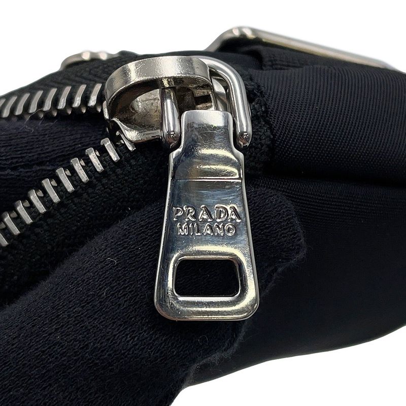 Prada Shoulder Pouch Triangle Logo Tessuto Pocket Nylon Black