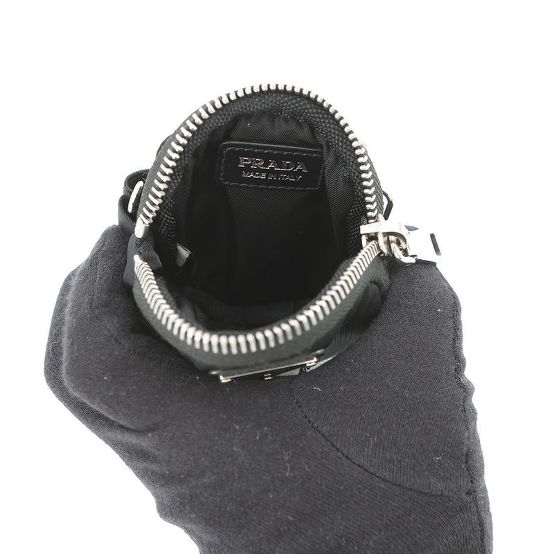 Prada Shoulder Pouch Triangle Logo Tessuto Pocket Nylon Black