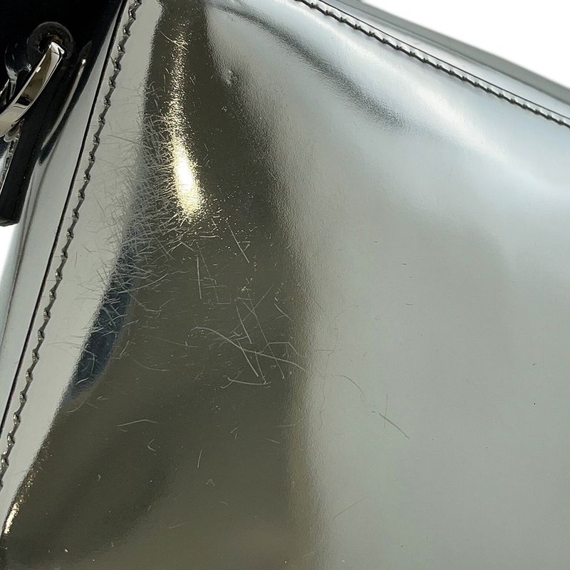 Prada Shoulder Bag Triangle Logo Brick Leather