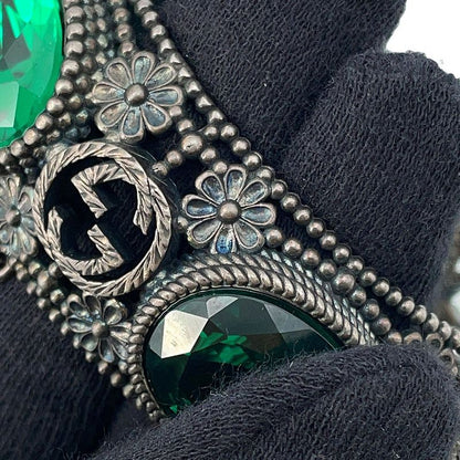 Gucci Bracelet Interlocking Flower Bangle 17 Stone Cat Head