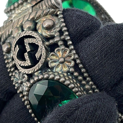 Gucci Bracelet Interlocking Flower Bangle 17 Stone Cat Head