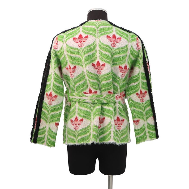 Gucci Cardigan Adidas Collaboration Trefoil Nylon XS Green Multicolor