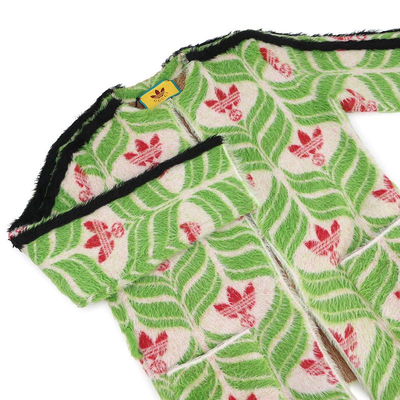 Gucci Cardigan Adidas Collaboration Trefoil Nylon XS Green Multicolor