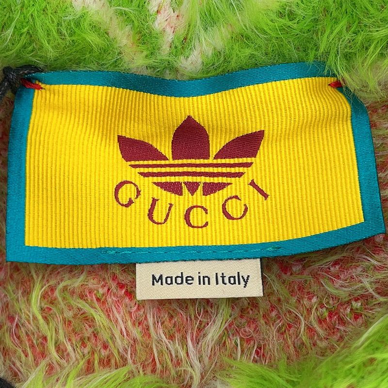Gucci Cardigan Adidas Collaboration Trefoil Nylon XS Green Multicolor