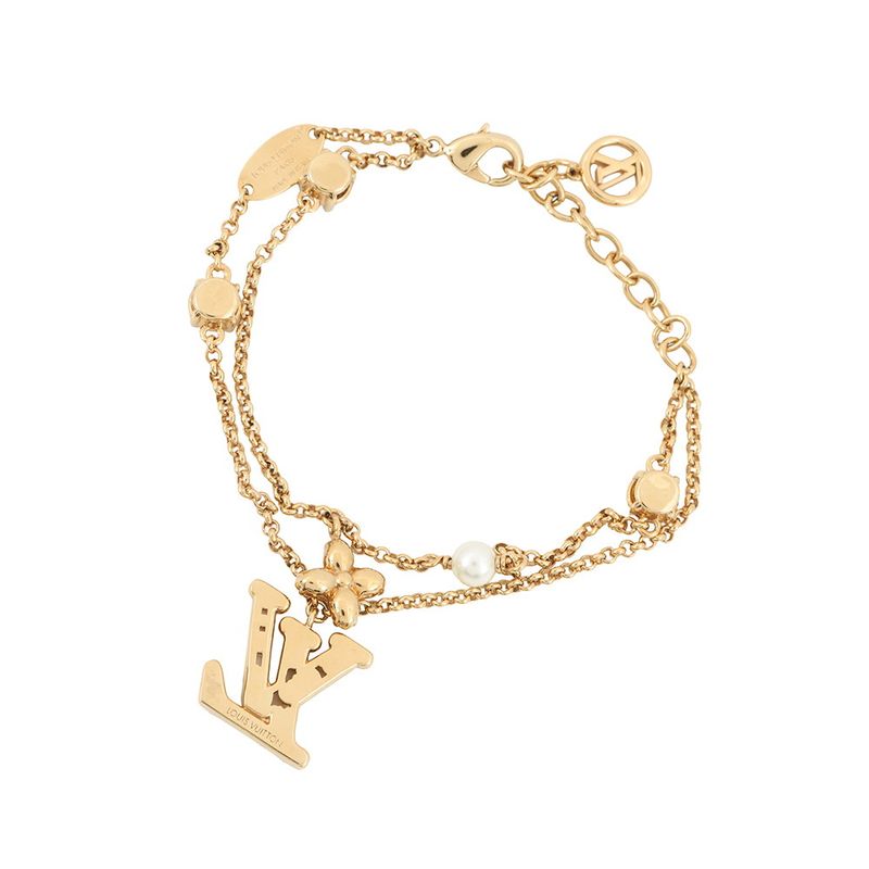 Louis Vuitton Bracelet LV Metal Strass Dore
