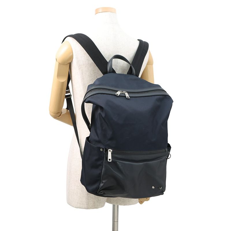 Fendi Backpack Monster Star Nylon Calfskin Black Navyblack