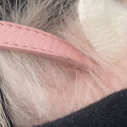 Fendi Bag Charm Pom Rabbit Fur Rakuten Key Holder Pink White