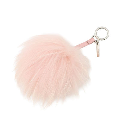 Fendi Bag Charm Pom Rabbit Fur Rakuten Key Holder Pink White