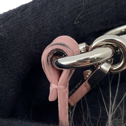 Fendi Bag Charm Pom Rabbit Fur Rakuten Key Holder Pink White