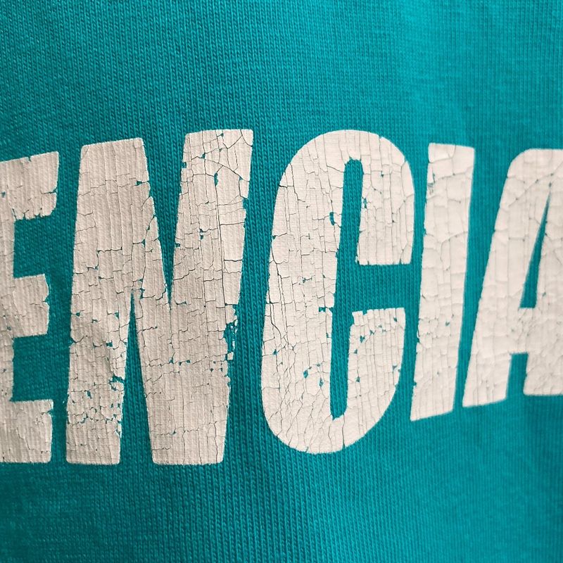 Balenciaga Logo Print Destroyed T-Shirt
