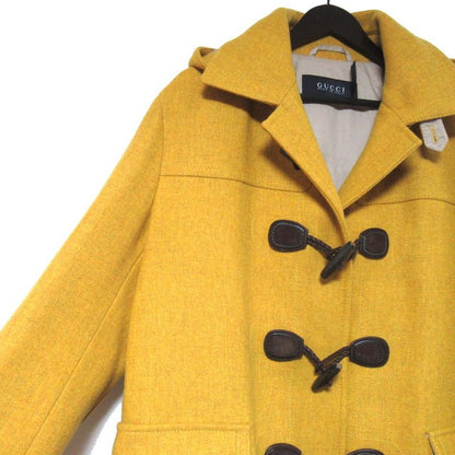 Gucci Tweed Hoodie Duffel Coat 50 Yellow