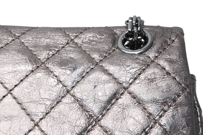 Chanel 2.55 Quilted 20 Double Flap Chain Shoulder Bag CC Logo Aged Calfskin — view 7