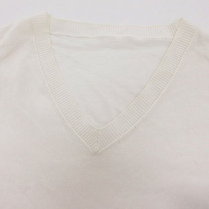 Chanel Cotton Knit Top Short Sleeve Neck CC Logo White