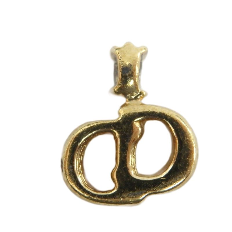 Dior Necklace Top Only CD Logo Gold Gold Color