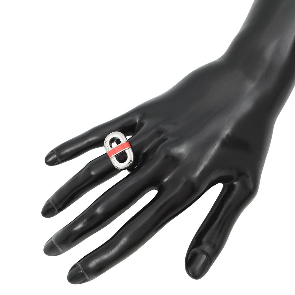 Hermes Ring Maillon Orange Field Silver
