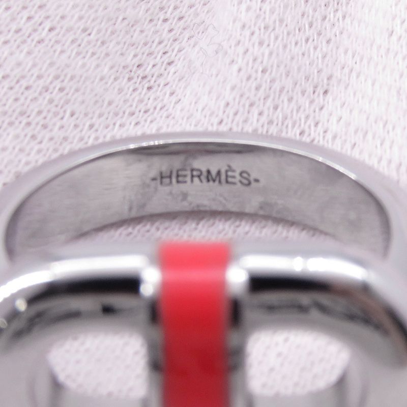 Hermes Ring Maillon Orange Field Silver