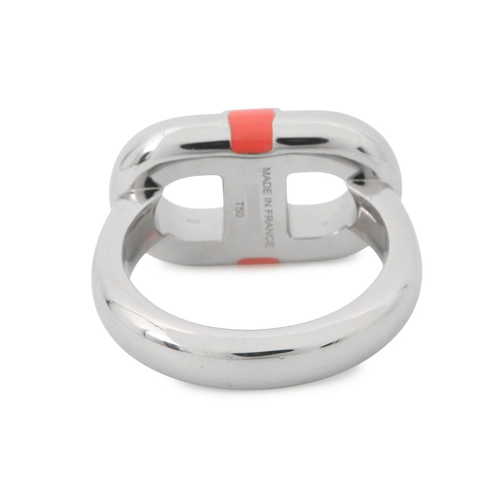 Hermes Ring Maillon Orange Field Silver