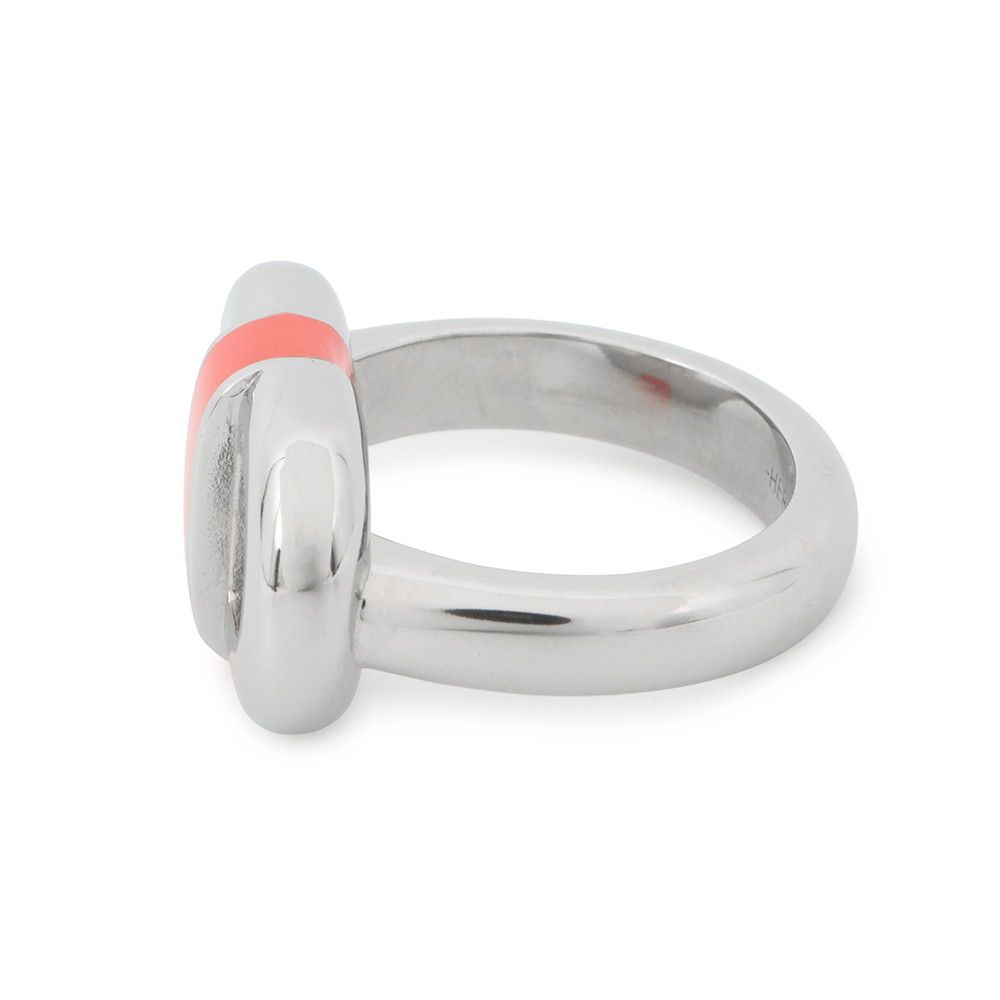 Hermes Ring Maillon Orange Field Silver