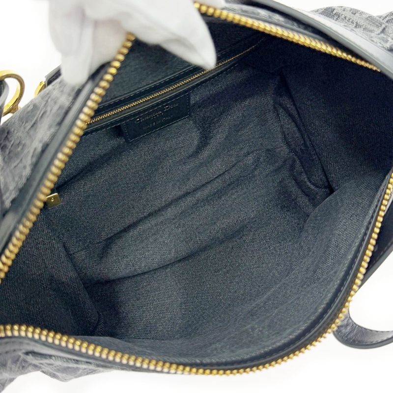 Dior Denim Oblique Black Jacquard D-journey Bag Small [line]