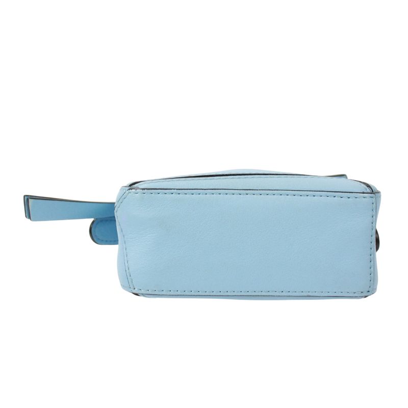 Loewe Puzzle Bag Nano Leather Light Blue Handbag Silver