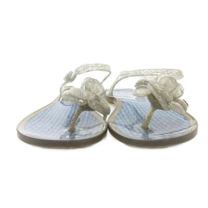 Chanel Camellia CC Logo Sandals Strap 35 Blue