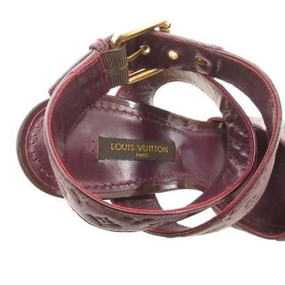 Louis Vuitton Wedge Sole Sandals Monogram Leather 36.5 Purple