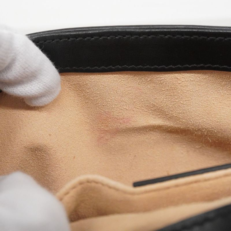 Gucci Shoulder Bag GG Marmont Leather Black Gold