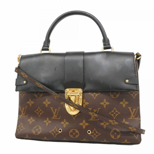 Louis Vuitton Handbag Monogram One Handle Flap Bag MM Brown Noir Black