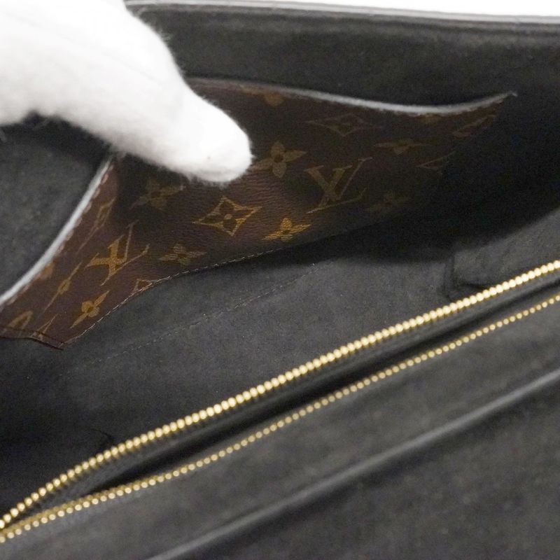Louis Vuitton Handbag Monogram One Handle Flap Bag MM Brown Noir Black