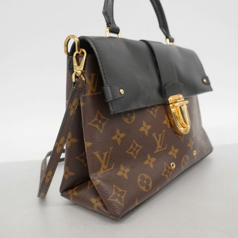 Louis Vuitton Handbag Monogram One Handle Flap Bag MM Brown Noir Black