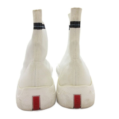 Prada Socks Sneakers Shoes High Cut Logo 36.5 White