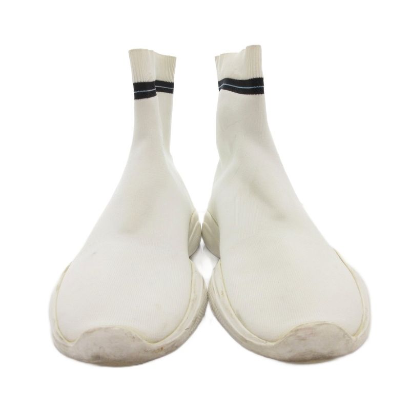 Prada Socks Sneakers Shoes High Cut Logo 36.5 White
