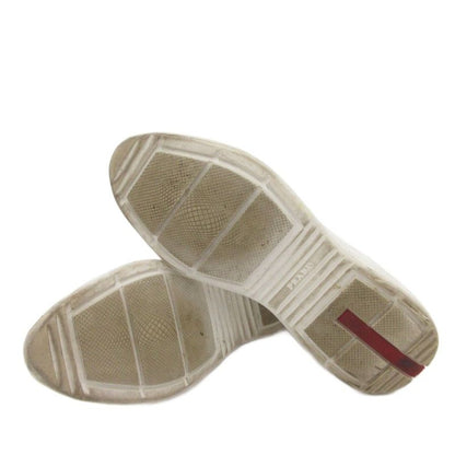 Prada Socks Sneakers Shoes High Cut Logo 36.5 White