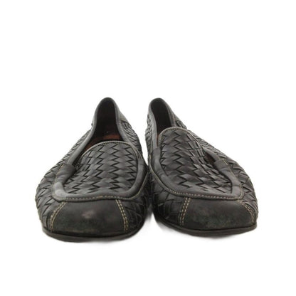 Bottega Veneta Loafers Flat Shoes Intrecciato Leather 37 Black