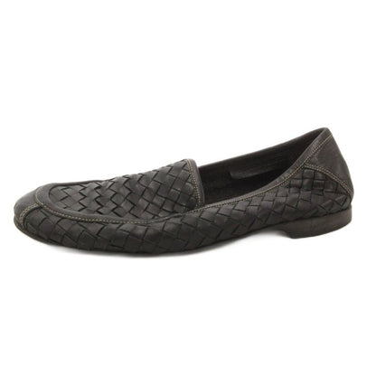 Bottega Veneta Loafers Flat Shoes Intrecciato Leather 37 Black