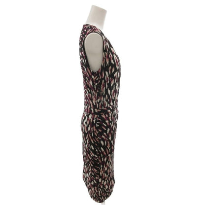 Gucci Cache Couple Dress V-neck All Over Pattern Belt Fringe Long