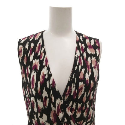Gucci Cache Couple Dress V-neck All Over Pattern Belt Fringe Long