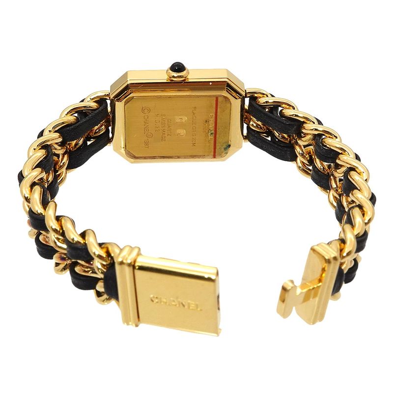 Chanel Premiere M Vintage Watch Black Gold Black Size