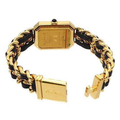 Chanel Premiere M Vintage Watch Black Gold Black Size